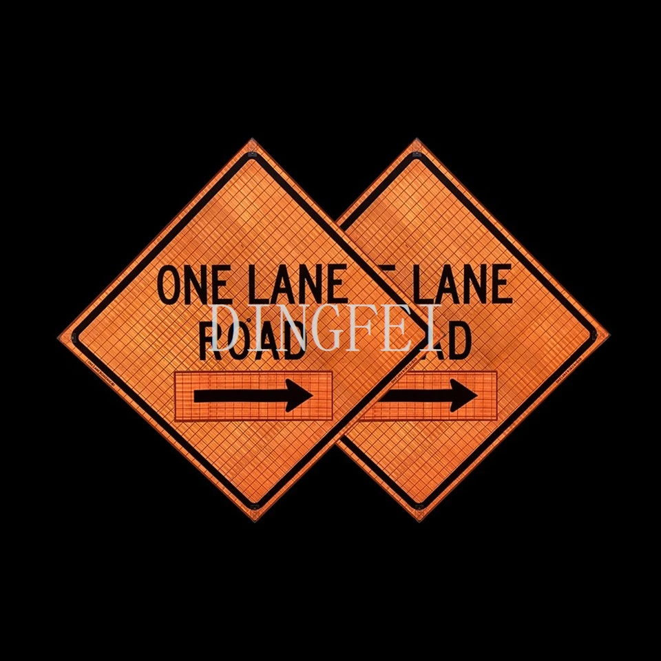 One Lane Road Ahead (velcro Around Ahead) Roll-Up Signs